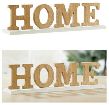 Schriftzug Home 30x7,5cm MDF/Holz, taupe/creme sortiert